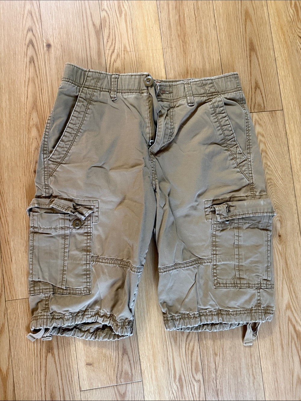 urban pipeline Tan Cargo Shorts with Drawcord Hem
